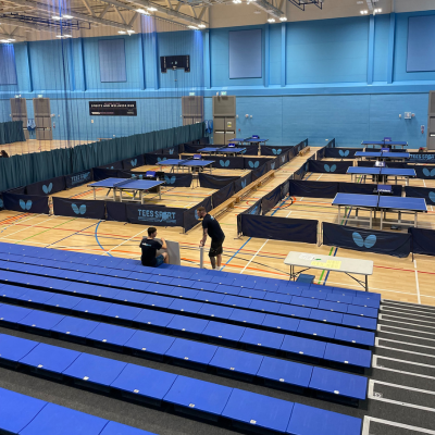 Image of sports hall set up for event