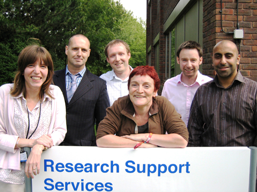 Justine Pedler with staff from Research Support Services