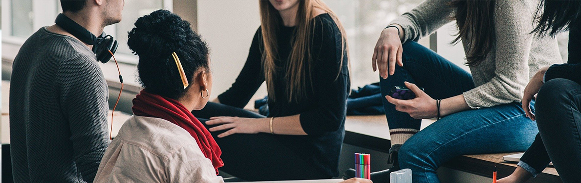 Young people at work
