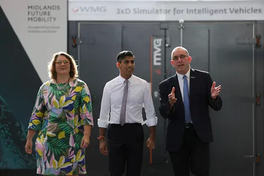 Prime Minister Rishi Sunak meets Warwick Provost Emma Flynn and Dean of WMG, Robin Clark