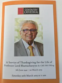 The order of service for the event