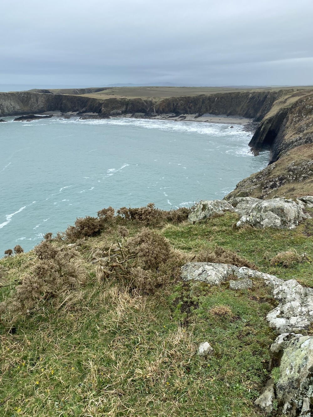 a view of the pembrokeshire coast - cliffs and sea