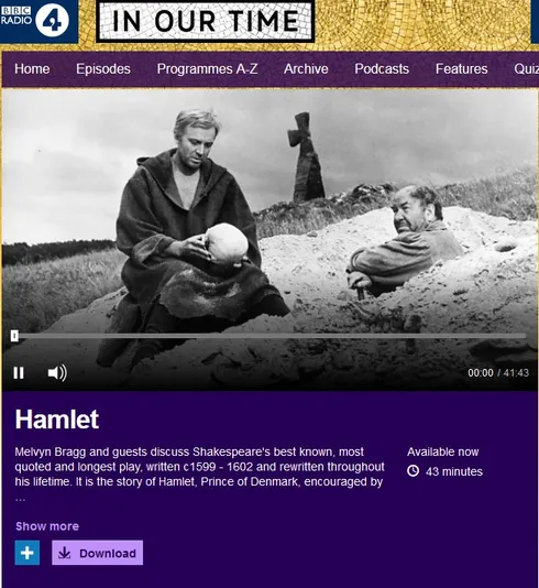 Professor Carol Rutter discusses Hamlet on Radio 4