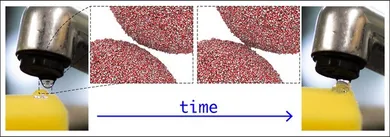 Illustration of water droplets coalescing