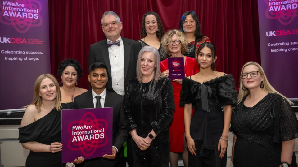 The Warwick team recieving the UKCISA Award