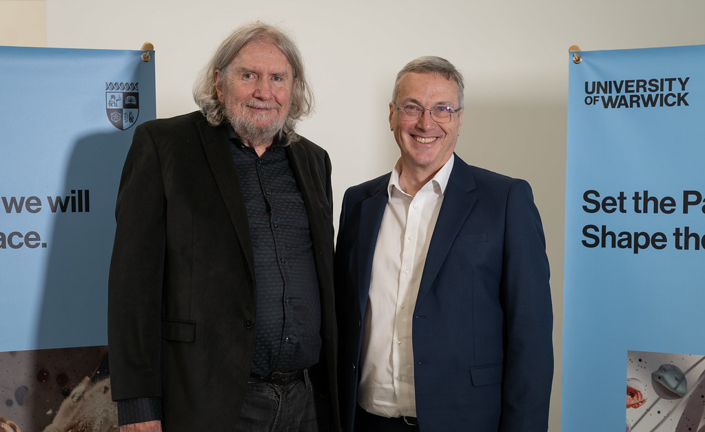 Dr David Stirling (left) stood next to Professor Stuart Croft Vice-Chancellor (right)