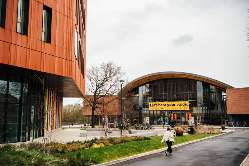 A picture of the Oculus with the Faculty of Arts Building in the foreground