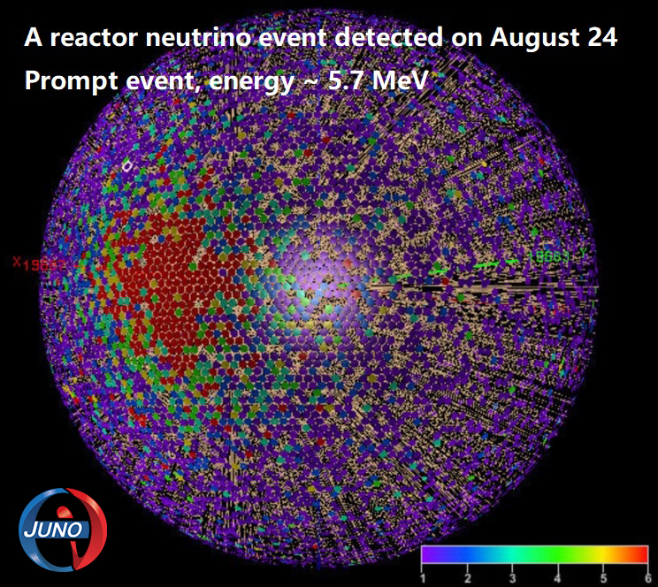 Figure 4-a neutrino event seen by JUNO