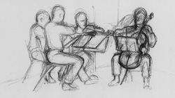 Margaret Miller sketch of the Quartet