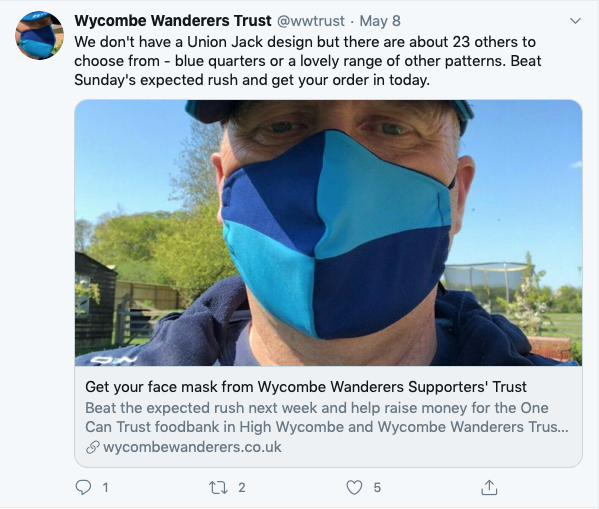 Wycombe Wanderers mask