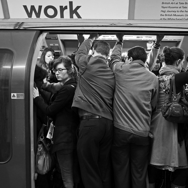Commuters on the tube
