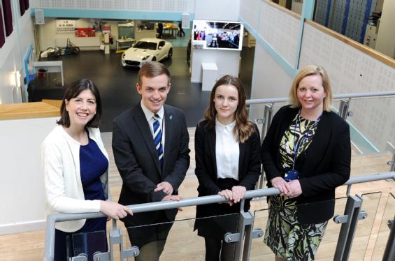 Lucy Powell, Ethan Harries, Sophie Newman & Kate Tague, Executive Principal, WMG Academy Trust