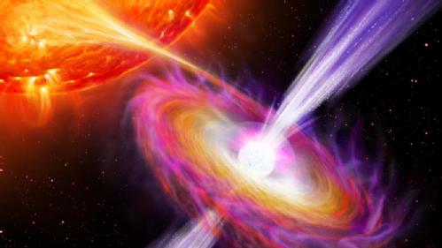 Artist's impression of neutron star jet