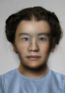 the face reconstruction of the young woman 