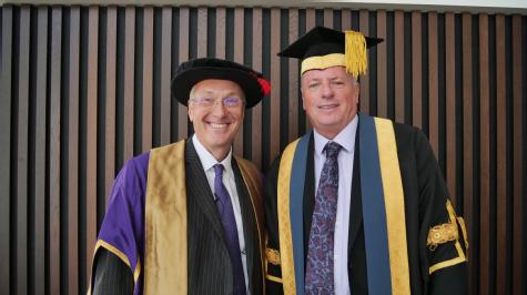 Vice Chancellors of Warwick and UCB, Professor Stuart Croft (left) and Professor Michael Harkin (right)