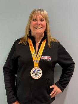 Dr Martine Barons with her European Championships medal