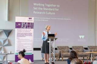 Professor Caroline Meyer (Pro-Vice-Chancellor, Research) addresses delegates at the event
