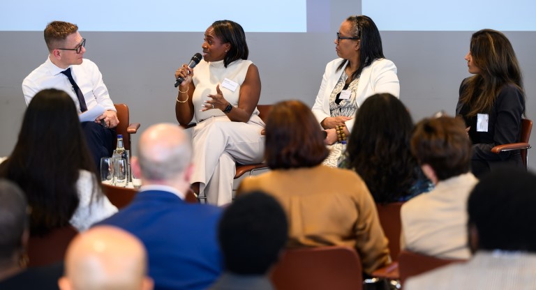 A panel discussion at the event