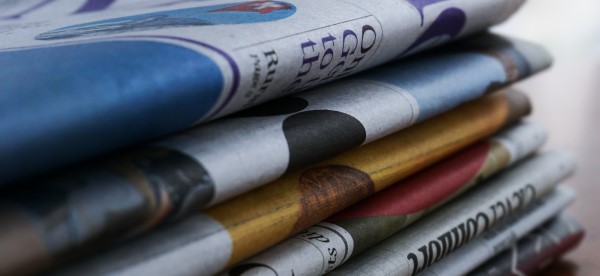 A stack of newspapers