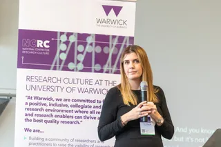 Ann Campbell, Technical Solutions Manager from Digital Science, speaking at the event