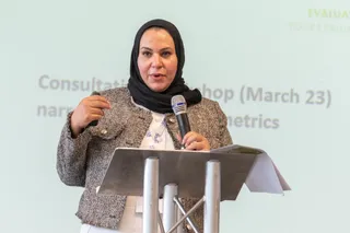 Dr Shareefa Fadhel from the University of Leeds presenting on Identifying Metrics for Assessing Research Culture 