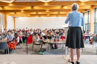 Professor Caroline Meyer (Pro-Vice-Chancellor, Research) addresses delegates at the event