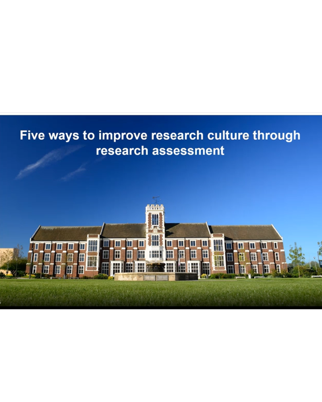 Watch recording: Research Culture in Research Evaluation