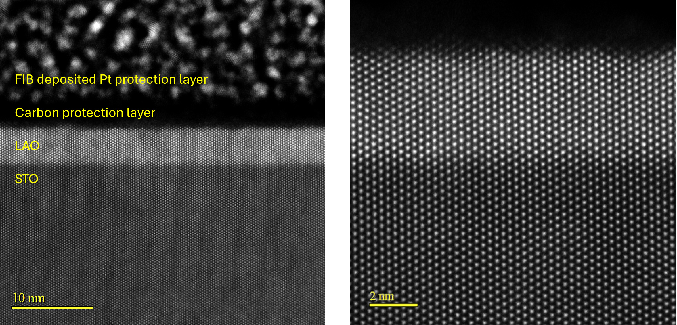 Example TEM images fromm FIB lamella