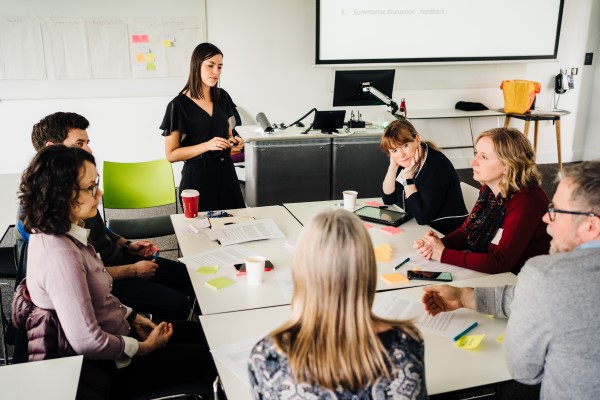 A group of colleagues in a training session