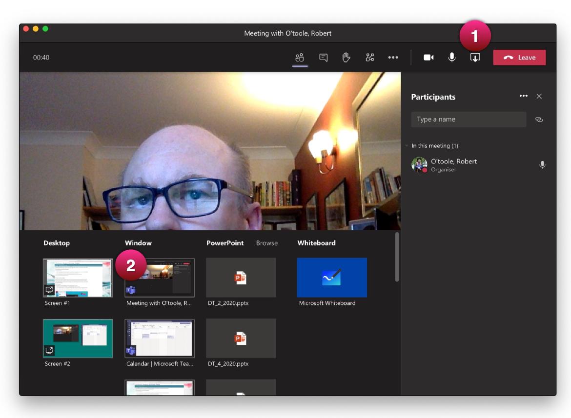 Share a window in Teams