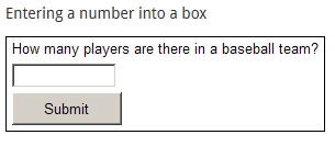 image depicts example of numeric question