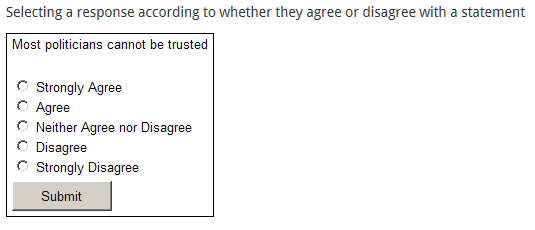 image depicts example of likert scale question