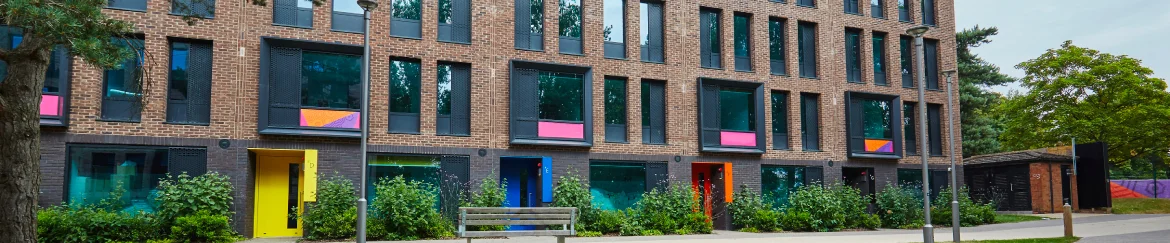 Accommodation buildings on campus