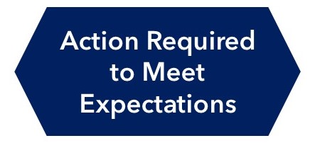 Title - Action Required to Meet Expectations. The third outcome a department or cluster can receive as part of their ITLR review. This outcome indicates that there are required actions that are necessary for the department or team to undergo in order to meet expectations.