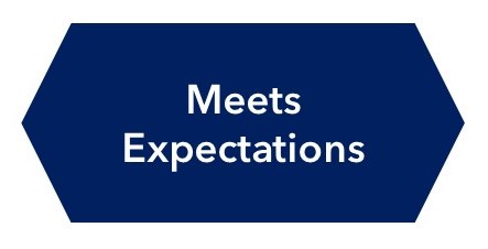 Title - Meets Expectations. The second highest rating a department or cluster can receive as part of their ITLR review. This rating indicates that departments are meeting necessary expectations, but that there is room for improvement to reach a commended outcome.
