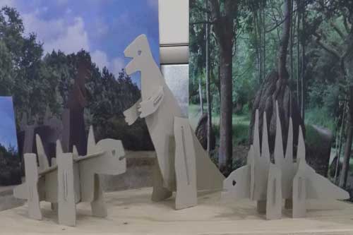 Cardboard dinosaurs as teaching resource