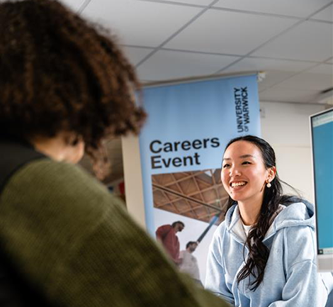 Student at a careers event
