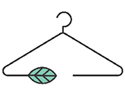 Illustration of a coat hanger with a leaf