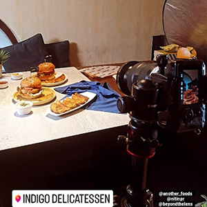 Image of a set up for a food shoot