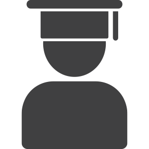 Illustration of a person wearing a mortarboard graduation hat