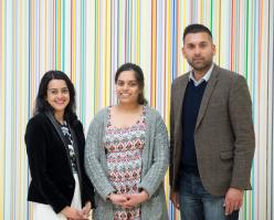 BBC journalist Priya Patel, Gurpreet Dhaliwal from Campion School, & Dr Anil Awesti, University of Warwick