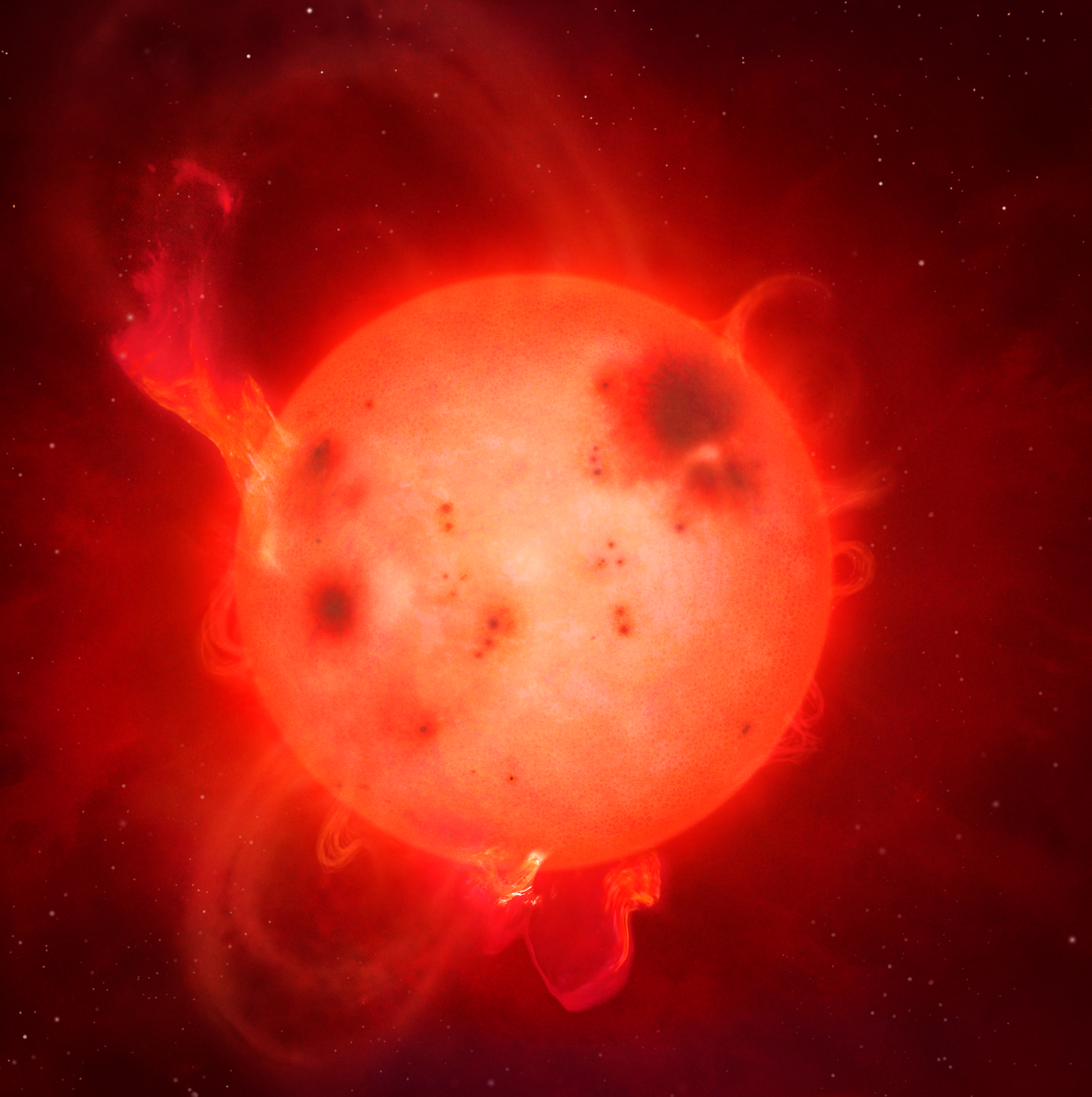 Kæmpe soludrid fra en lillebitte L-klasse dværgstjerne