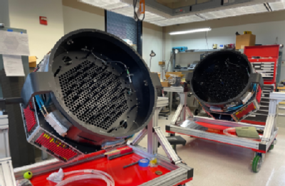 The twin FPS units (prior to robot installation). One of these goes to the Southern Hemisphere and the other goes to the Northern hemisphere. Image Credit: The SDSS collaboration