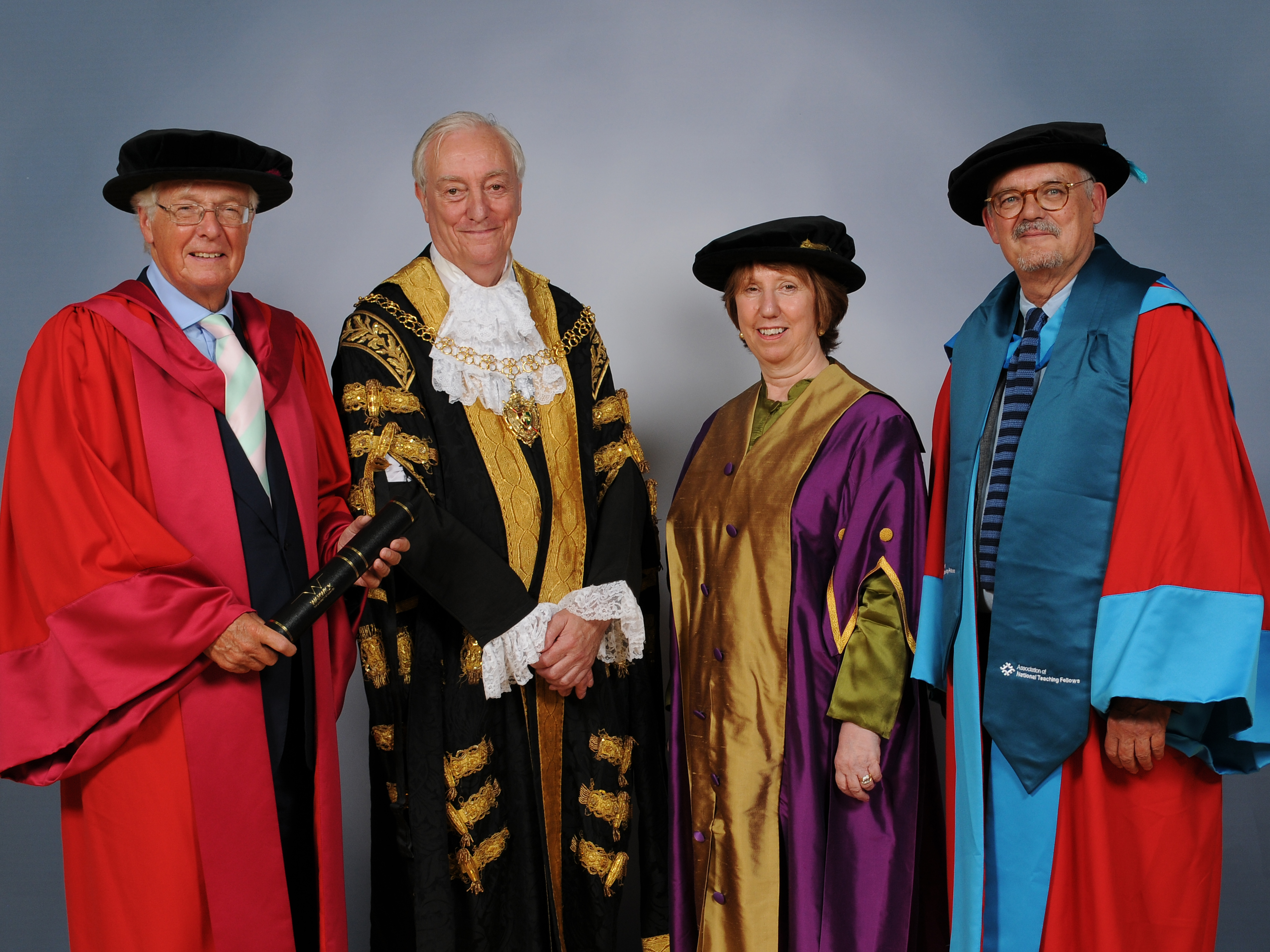 David Burbidge, the Lord Mayor of Coventry Tony Skipper, University of Warwick Chancellor Baroness Kathy Ashton and Professor Jonothan Neelands