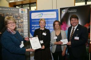 (l-r) Dr Janet Hadfield, CEO Biotherapy Services Ltd; Dr Jo Reynolds; Director of Science and Communities at the Royal Society of Chemistry; Fabienne Bachtiger; Stephen Metcalfe MP
