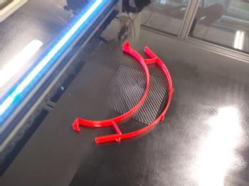 The 3D printed visors being made in the Engineering labs at the University of Warwick