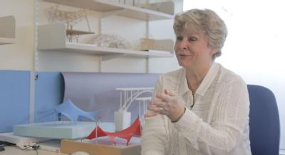 Professor Wanda Lewis in the film on 'designing better bridges'