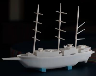 The 3D print of the ship