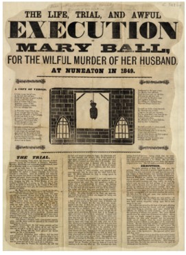 Caption: The newspaper article about Mary Ball’s execution  Credit: WMG, University of Warwick