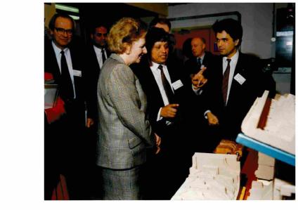 Caption: Former UK Prime Minister Margaret Thatcher opened the Advanced Technology Centre – a research centre funded by industry in 1990  Credit: WMG, University of Warwick 